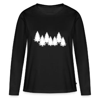 Bäume - Frauen Premium Bio Langarmshirt - Schwarz - Vorne - Julia (174cm)