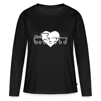 Train train train conducteurs de train - T-shirt manches longues Premium bio Femme - noir - Devant - Julia (174cm)
