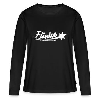 Logo Funke - Frauen Premium Bio Langarmshirt - Schwarz - Vorne - Julia (174cm)