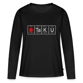 Otaku Chemisches Element Japan Flagge - Frauen Premium Bio Langarmshirt - Schwarz - Vorne - Julia (174cm)