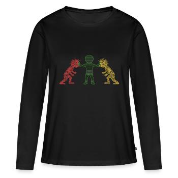 Résolution de conflit - T-shirt manches longues Premium bio Femme - noir - Devant - Julia (174cm)