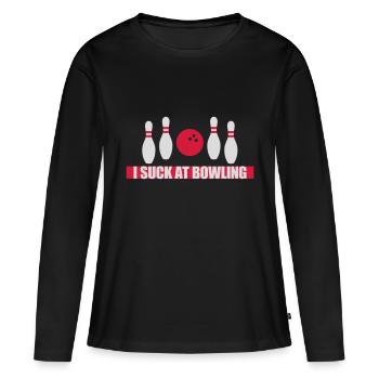 Je suis nul au bowling - T-shirt manches longues Premium bio Femme - noir - Devant - Julia (174cm)