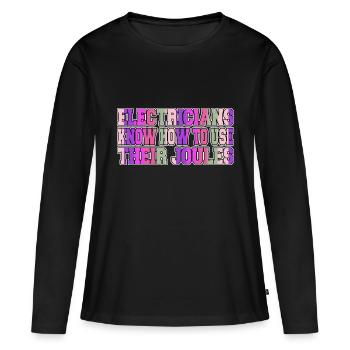 électricien électricien électricien électronique - T-shirt manches longues Premium bio Femme - noir - Devant - Julia (174cm)