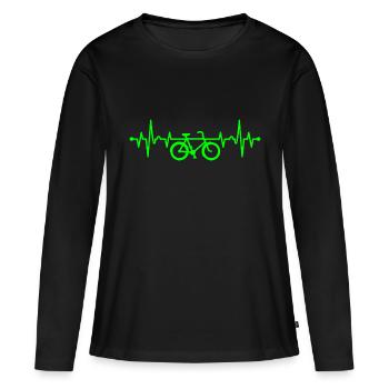 Cyclisme Rythme cardiaque Cyclisme Fréquence cardiaque - T-shirt manches longues Premium bio Femme - noir - Devant - Julia (174cm)