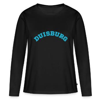 Duisbourg - T-shirt manches longues Premium bio Femme - noir - Devant - Julia (174cm)