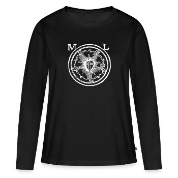 Martin Luther Rose ou Sceau de la Réforme - T-shirt manches longues Premium bio Femme - noir - Devant - Julia (174cm)