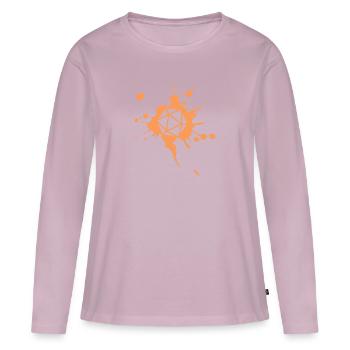 Polyhedral D20 Dice Paint Splatter - Women's Premium Organic Long Sleeve Shirt - dusky pink - Front - Julia (174cm)