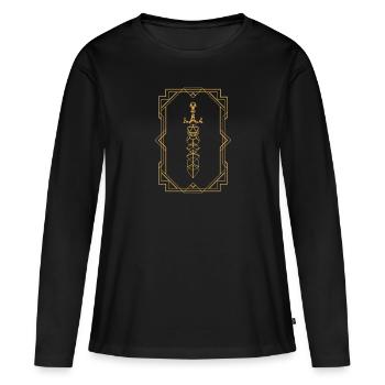 Épée de dés magique encadrée du barbare - T-shirt manches longues Premium bio Femme - noir - Devant - Julia (174cm)
