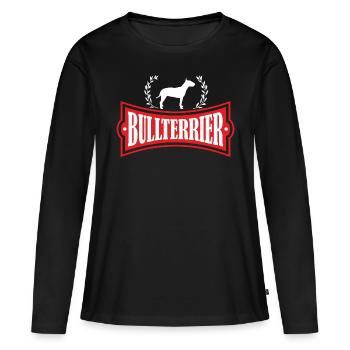 Bullterrier Hunderasse - Frauen Premium Bio Langarmshirt - Schwarz - Vorne - Julia (174cm)