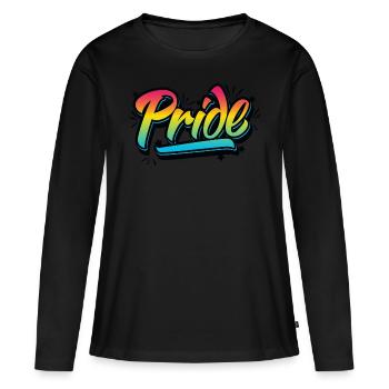 Pride LGBT Gay Queer Gender CSD Party - T-shirt manches longues Premium bio Femme - noir - Devant - Julia (174cm)