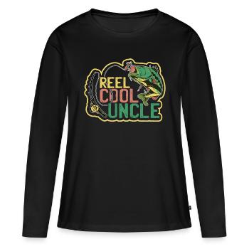 Reel cool Uncle - T-shirt manches longues Premium bio Femme - noir - Devant - Julia (174cm)