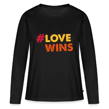 # Love Wins - Frauen Premium Bio Langarmshirt - Schwarz - Vorne - Julia (174cm)