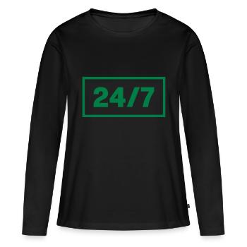 24/7 - Women's Premium Organic Long Sleeve Shirt - black - Front - Julia (174cm)
