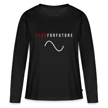 FLAC pour le futur audiophile - T-shirt manches longues Premium bio Femme - noir - Devant - Julia (174cm)