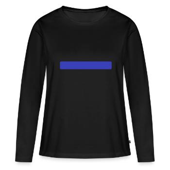 Bande bleue - T-shirt manches longues Premium bio Femme - noir - Devant - Julia (174cm)