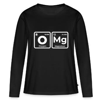 Oxygen Magnésium / Physique, Chimie, Mathématiques - T-shirt manches longues Premium bio Femme - noir - Devant - Julia (174cm)