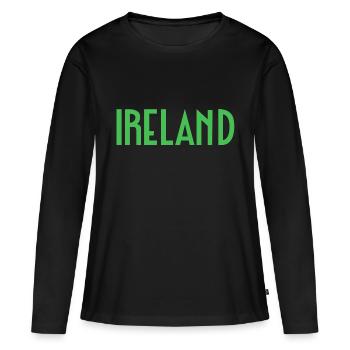 Irland - Frauen Premium Bio Langarmshirt - Schwarz - Vorne - Julia (174cm)