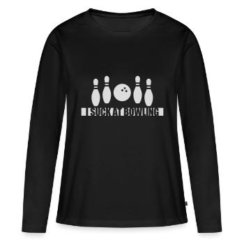 Je suis nul au bowling - T-shirt manches longues Premium bio Femme - noir - Devant - Julia (174cm)