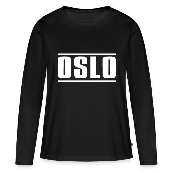 Oslo - T-shirt manches longues Premium bio Femme - noir - Devant - Julia (174cm)