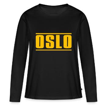 Oslo - T-shirt manches longues Premium bio Femme - noir - Devant - Julia (174cm)