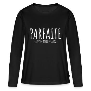 Parfaite Avec De Jolis Défauts - T-shirt manches longues Premium bio Femme - noir - Devant - Julia (174cm)