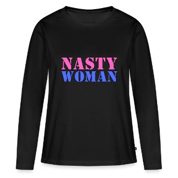 Méchante femme - T-shirt manches longues Premium bio Femme - noir - Devant - Julia (174cm)