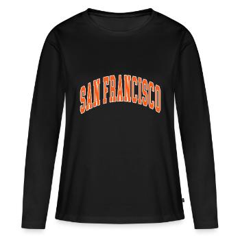 San Francisco - T-shirt manches longues Premium bio Femme - noir - Devant - Julia (174cm)