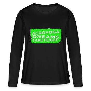 Yoga Happy Strength Training Body Positivity Fun - Women's Premium Organic Long Sleeve Shirt - black - Front - Julia (174cm)