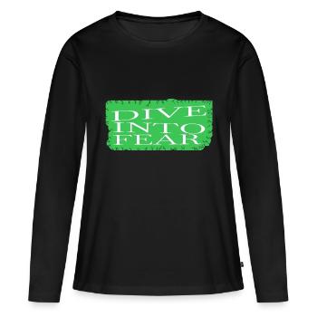 Anniversaire Audace Blagues Amusant Aventure Activités - T-shirt manches longues Premium bio Femme - noir - Devant - Julia (174cm)