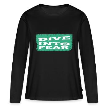 L’audace, cultiver le courage, les activités d’aventure - T-shirt manches longues Premium bio Femme - noir - Devant - Julia (174cm)