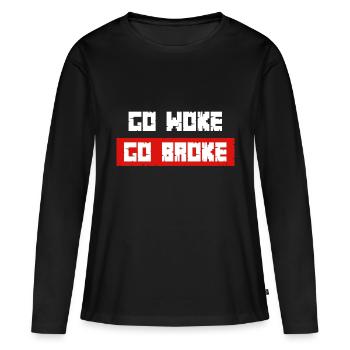 Allez woke allez fauché - T-shirt manches longues Premium bio Femme - noir - Devant - Julia (174cm)