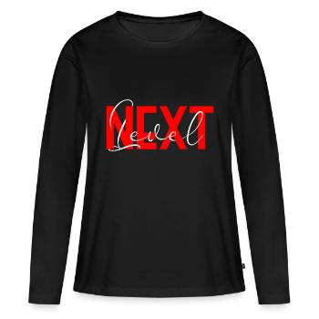 Niveau suivant - T-shirt manches longues Premium bio Femme - noir - Devant - Julia (174cm)