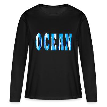 Ocean - T-shirt manches longues Premium bio Femme - noir - Devant - Julia (174cm)