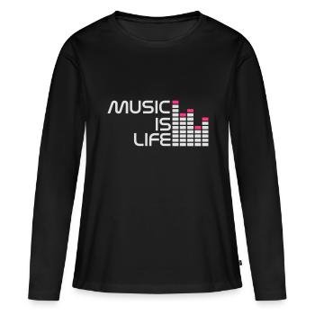 music is life equalizer r FR - T-shirt manches longues Premium bio Femme - noir - Devant - Julia (174cm)