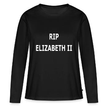 RIP ELIZABETH II - T-shirt manches longues Premium bio Femme - noir - Devant - Julia (174cm)