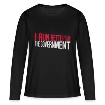 mieux fonctionner que le gouvernement - T-shirt manches longues Premium bio Femme - noir - Devant - Julia (174cm)
