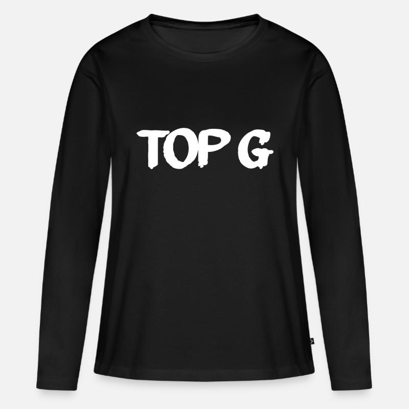 Top G - Frauen Premium Bio Langarmshirt - Schwarz