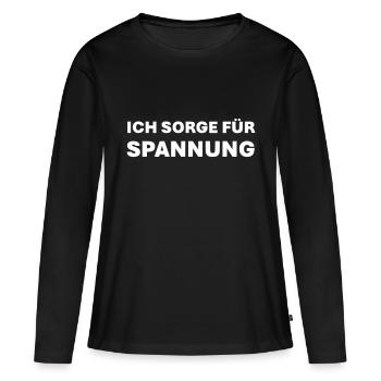 I create tension - Women's Premium Organic Long Sleeve Shirt - black - Front - Julia (174cm)