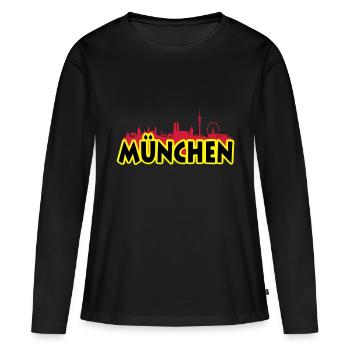 Munich - T-shirt manches longues Premium bio Femme - noir - Devant - Julia (174cm)