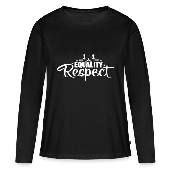Égalité Respect - T-shirt manches longues Premium bio Femme - noir - Devant - Julia (174cm)