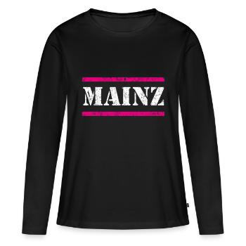 Mayence Vintage - T-shirt manches longues Premium bio Femme - noir - Devant - Julia (174cm)