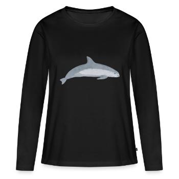 Conservation de Vaquita Espèces menacées - T-shirt manches longues Premium bio Femme - noir - Devant - Julia (174cm)