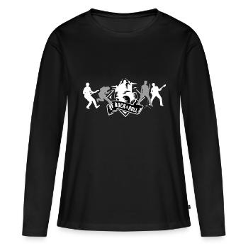 Rock n Roll Noir - T-shirt manches longues Premium bio Femme - noir - Devant - Julia (174cm)