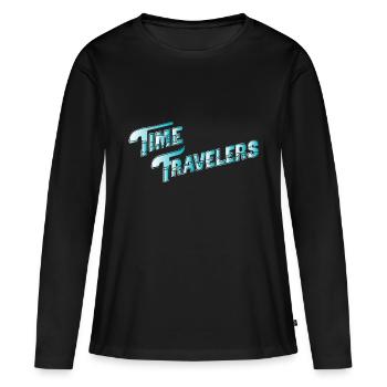 TIME TRAVELERS - Women's Premium Organic Long Sleeve Shirt - black - Front - Julia (174cm)