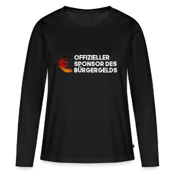 Buergergeld T-Shirt Lustig - Frauen Premium Bio Langarmshirt - Schwarz - Vorne - Julia (174cm)