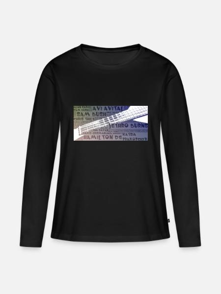 Mandolinenspieler - Frauen Premium Bio Langarmshirt - Schwarz