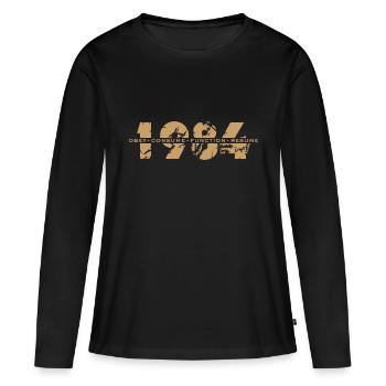 1984 Rhyme Proverbs- Obey, Consume, Repeat - Women's Premium Organic Long Sleeve Shirt - black - Front - Julia (174cm)