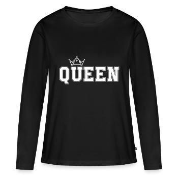 queen - Women's Premium Organic Long Sleeve Shirt - black - Front - Julia (174cm)