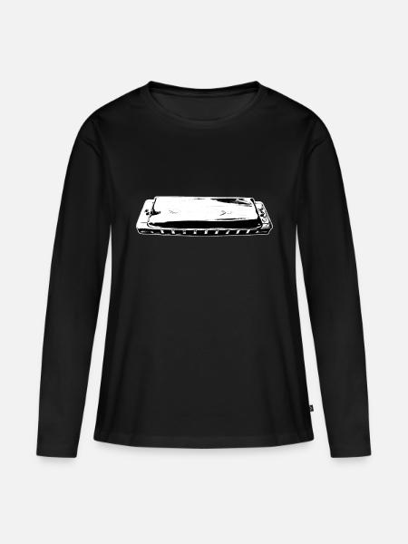 Bluesharp, Harmonica - Frauen Premium Bio Langarmshirt - Schwarz