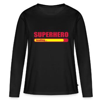 Superhero loading loading bar Funny - Women's Premium Organic Long Sleeve Shirt - black - Front - Julia (174cm)